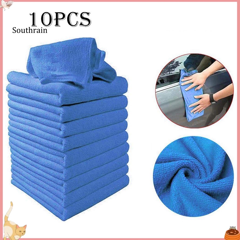 Bộ 10 Khăn Lau Xe Hơi Mềm Mại Kích Thước 25x25cm