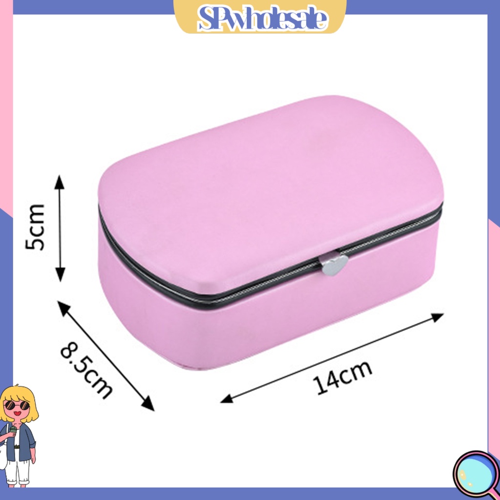 <SPwholesale> Hộp Đựng Trang Sức Giả Da Chống Bụi Có Nắp Điều Chỉnh Được Thông Dụng Cho Du Lịch