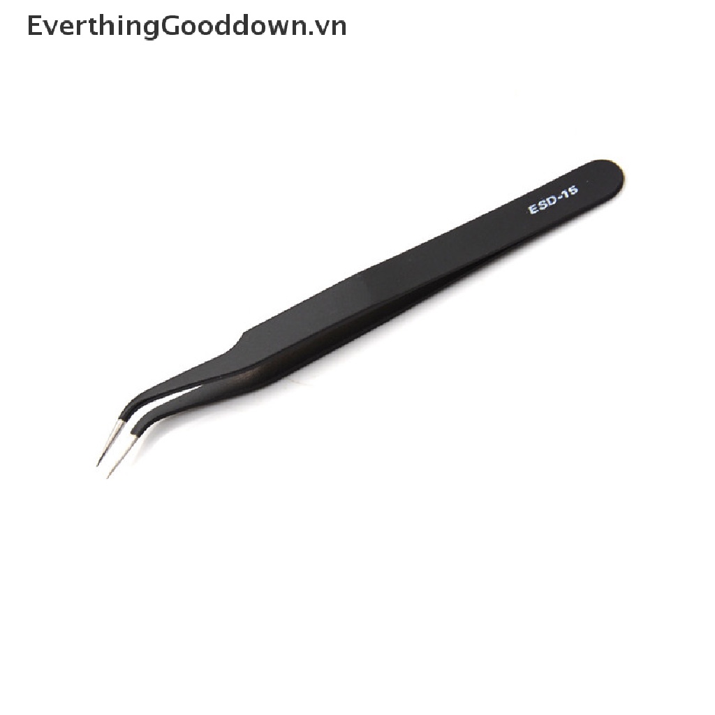 Everthinggooddown set 2 Nhíp Cong Thẳng Màu Đen Chống Tĩnh Điện Thời Trang vn