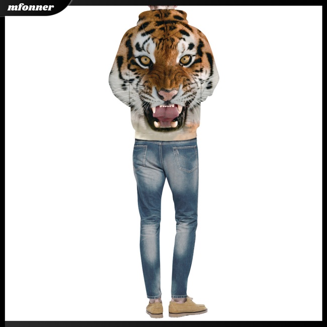 Áo Hoodie Tay Dài In Hình Hổ 3D Hóa Trang Halloween