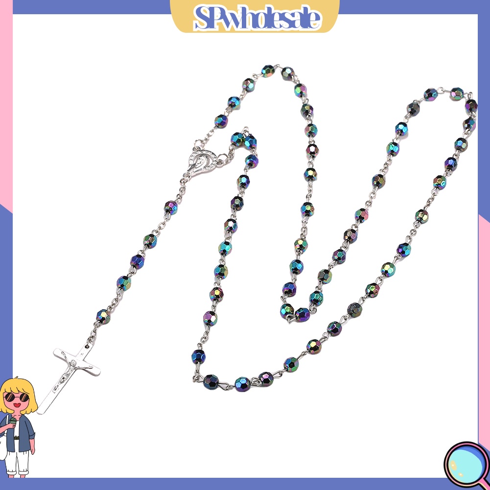 &lt;SPwholesale&gt; Vòng cổ Chuỗi Hạt Mặt Thánh Giá Thời Trang Unisex