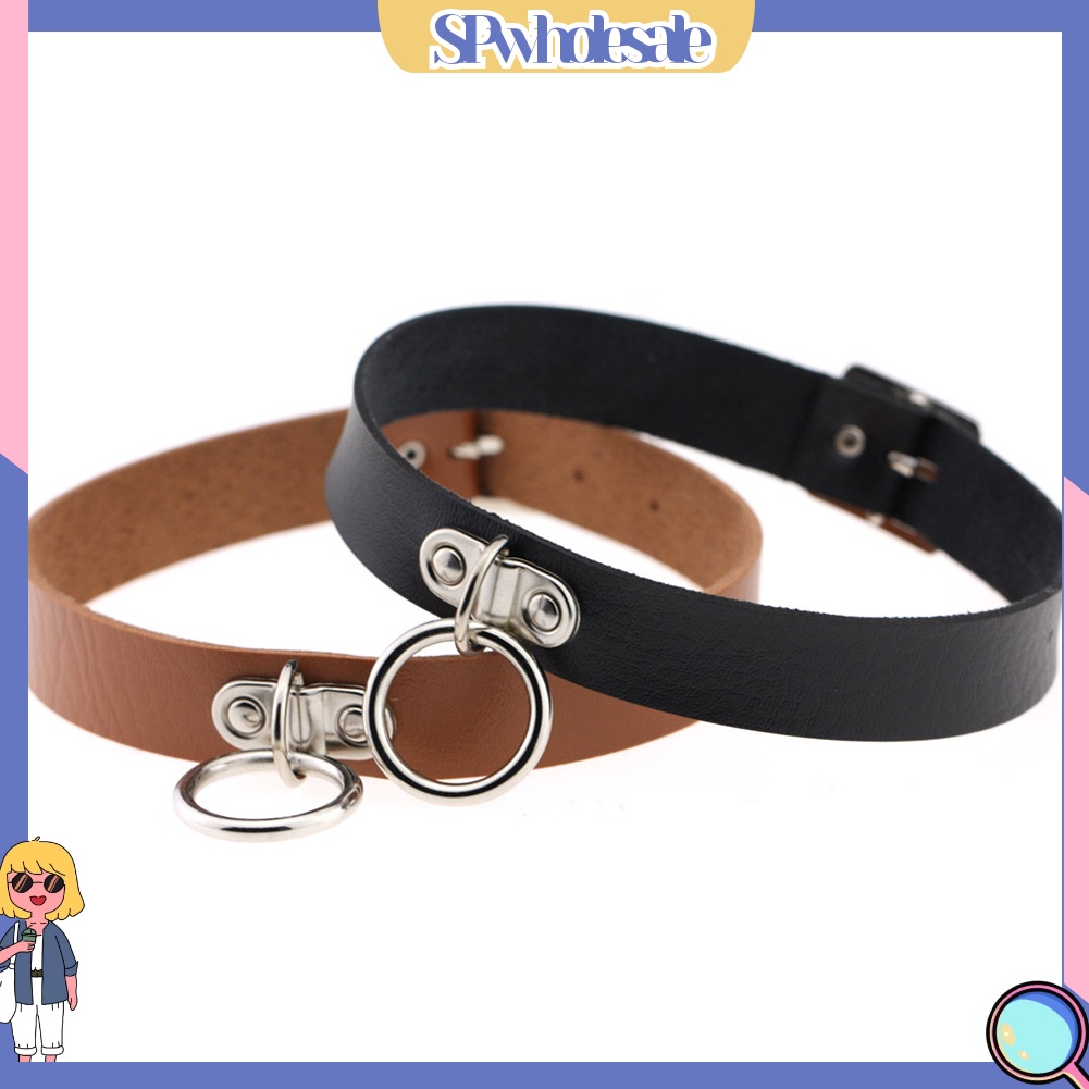 &lt;SPwholesale&gt; Vòng Cổ Choker Giả Da Đính Đinh Tán Trái Tim Phong Cách Harajuku