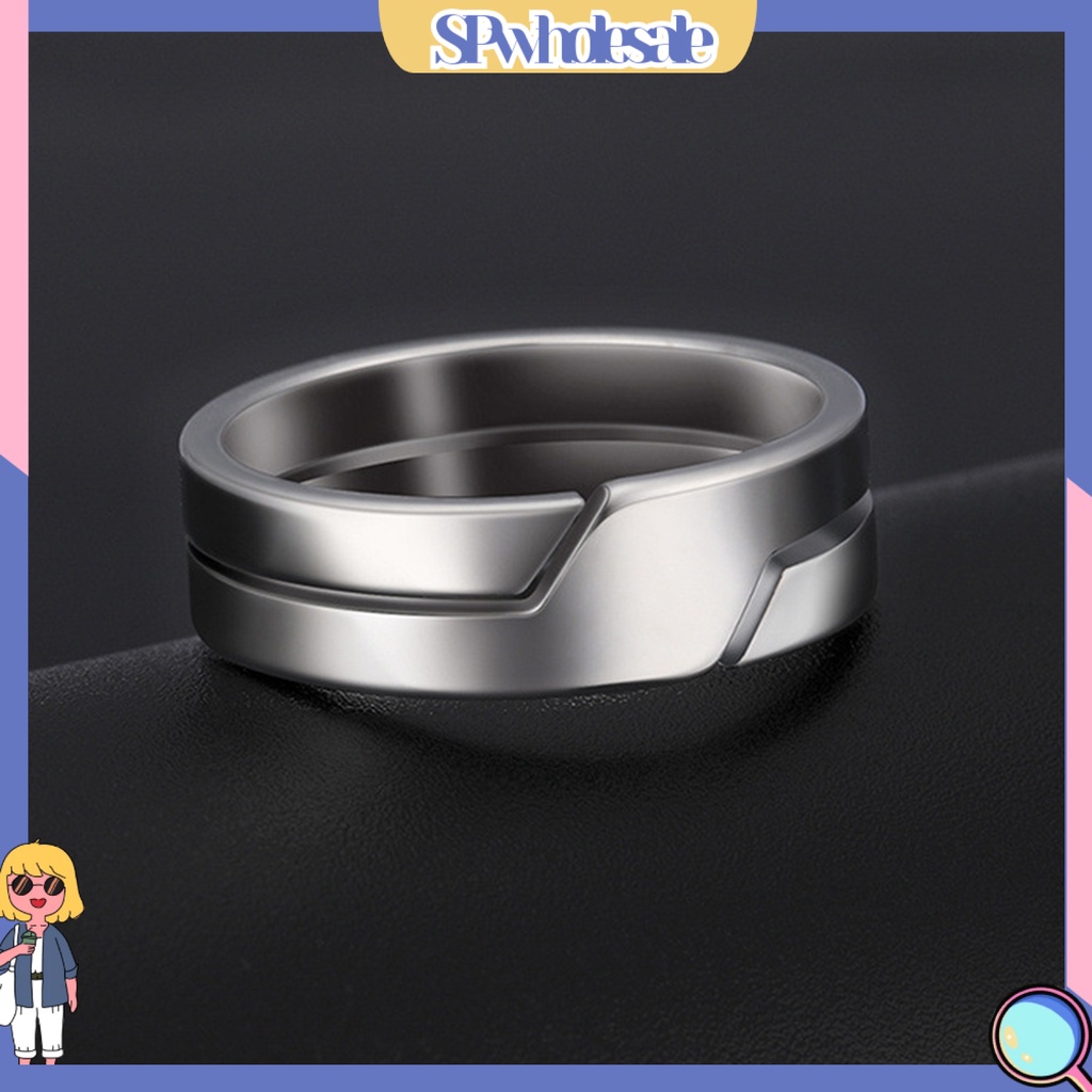 <SPwholesale> Nhẫn Cặp Đôi Bằng Thép Không Gỉ Họa Tiết Hình Học Cổ Điển Phù Hợp Làm Quà Trang Sức Cho Nam Và Nữ Mặc Hàng Ngày