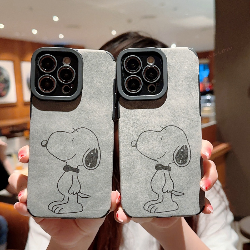 Ốp Điện Thoại Da Silicon Dẻo Hình Snoopy Cho iPhone 11 12 13 14 Pro MAX 11Pro 13Pro 7 8 Plus X XR XS MAX SE 2020