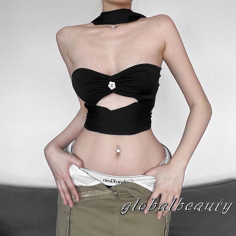 Áo Thun Không Tay Cổ Chữ V Màu Trơn Họa Tiết Hoa Dành Cho Nữ