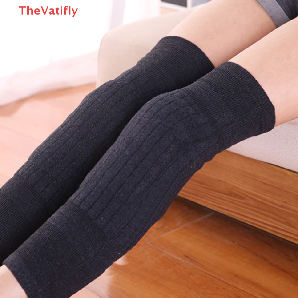 [Thevalifly] Miếng Đệm Bảo Vệ Đầu Gối Bằng Cashmere Dày Giữ Ấm Linh Hoạt Bảo Vệ Giữ Ấm Mùa Thu Đông Khi Đi Xe Đạp