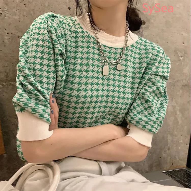 Áo Dệt Kim Cổ Tròn Dáng Rộng Thời Trang Mùa Hè Cho Nữ