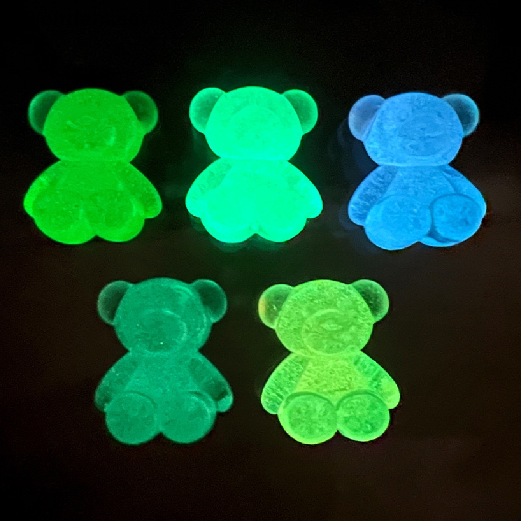 Bộ 5 Mặt Vòng cổ Hình Gấu Bằng Nhựa Phát Quang Độc Đáo