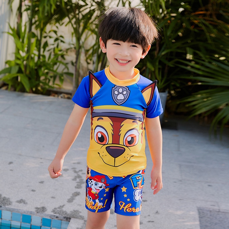 Bộ Đồ Bơi Một Mảnh In Hình PAW Patrol Chase Dễ Thương Cho Bé Trai