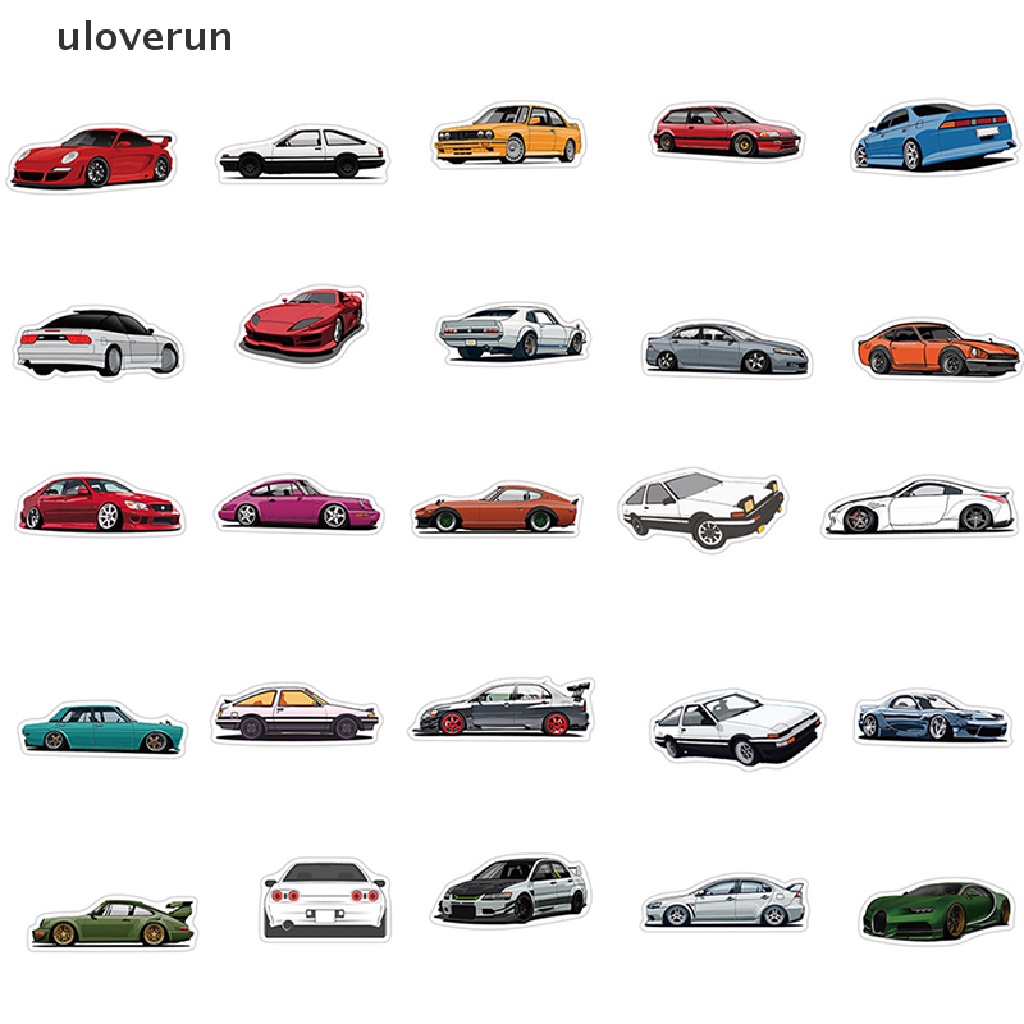 Set 100 Miếng Dán Graffiti Trang Trí Xe Hơi / Xe Đạp / Va Li Phong Cách Retro