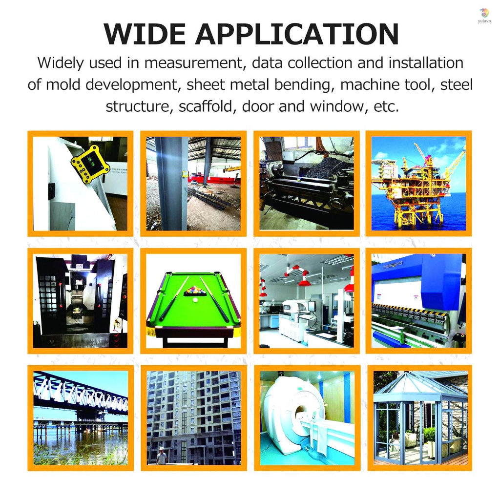 Thước Đo Từ Tính Kỹ Thuật Số Trục Kép 0.02° Hộp Mức Độ Tìm Góc Chính Xác Với Giao Diện Đầu Ra Điều Khiển Giao Diện Cho Máy Gỗ