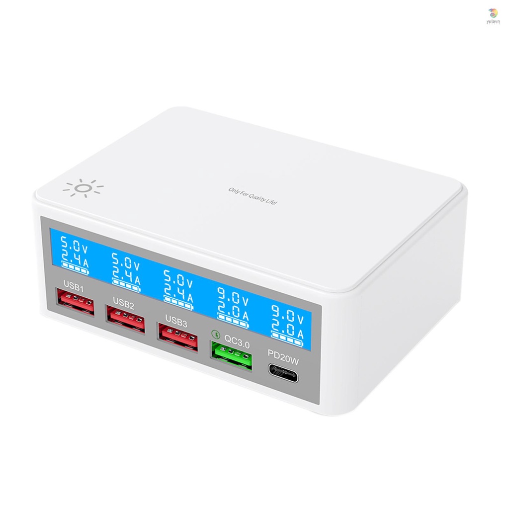 Bộ Chia 5 Cổng USB 65W PD 20W + QC3.0 Nhiều Cổng Sạc Nhanh Cho Điện Thoại Thông Minh / Máy Tính Bảng