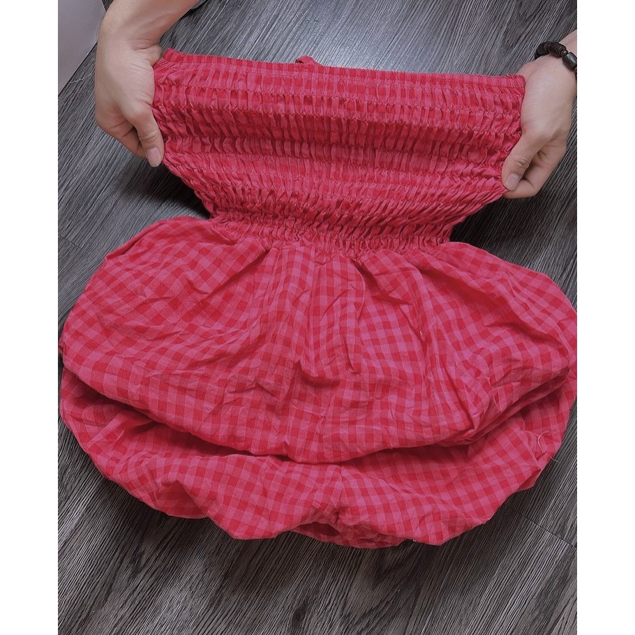 Set đồ nữ áo ống xòe form dài kèm quần đùi  bí ống rộng mắc hè alohashop91