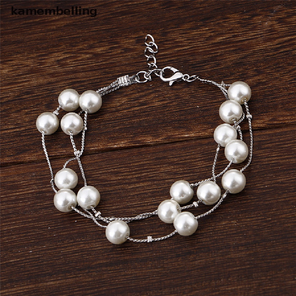 Bộ Trang Sức Nhiều Lớp Đính Ngọc Trai Thời Trang Dành Cho Cô Dâu