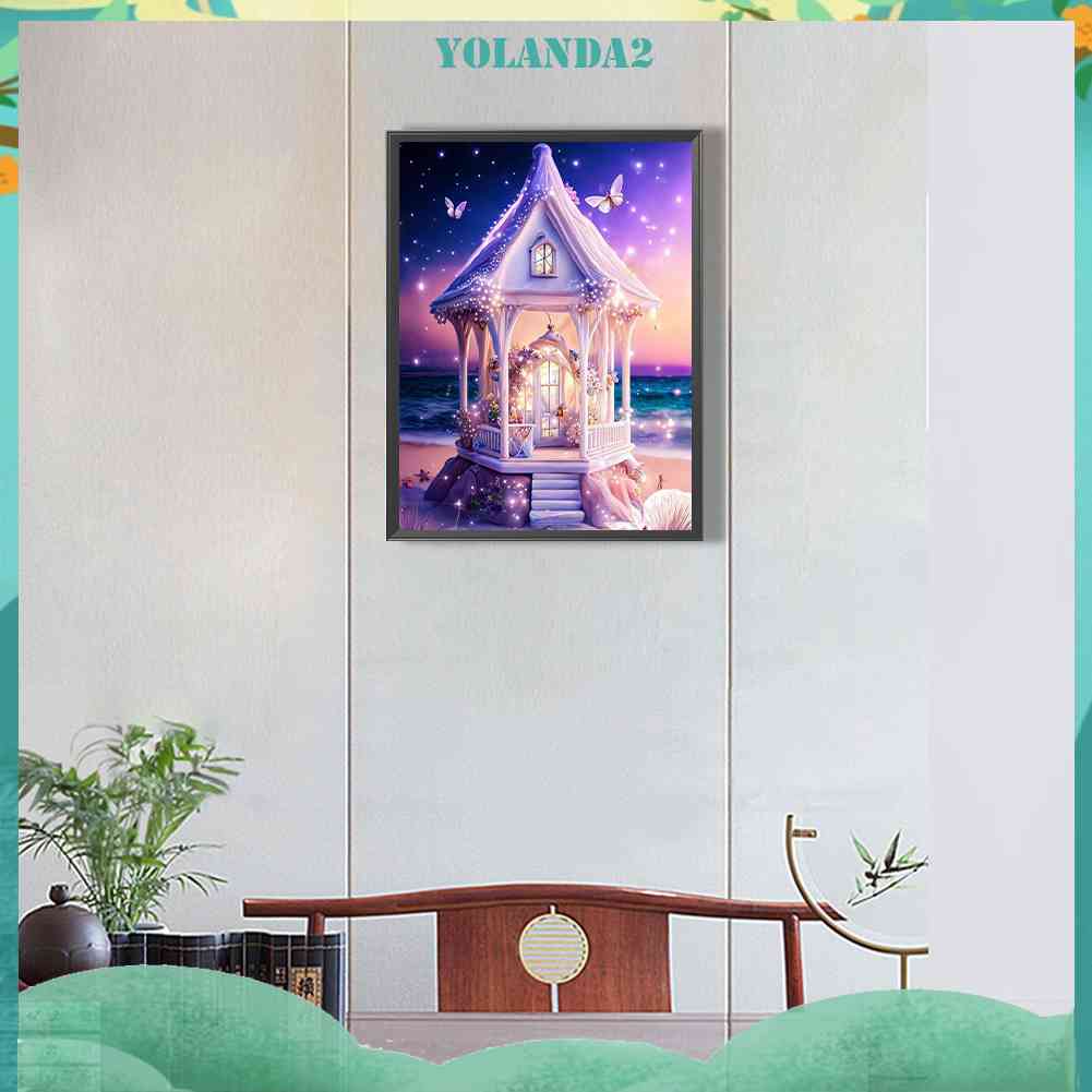 Tranh Đính Đá Kim Cương Toàn Bộ 5D DIY Hình Lâu Đài