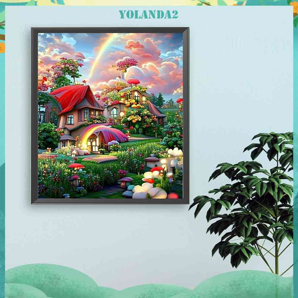 Tranh Đính Đá Kim Cương Toàn Bộ 5D DIY Hình Vẽ Ngôi Nhà