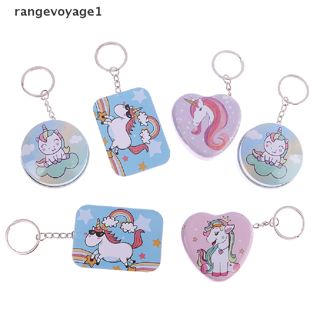 Hộp Thiếc Mini Di Động Đựng Trang Sức / Đồ Trang Điểm / Móc Khóa Họa Tiết Hoạt Hình Có Nắp Đóng Gói Quà Tặng [rangevoyage1]