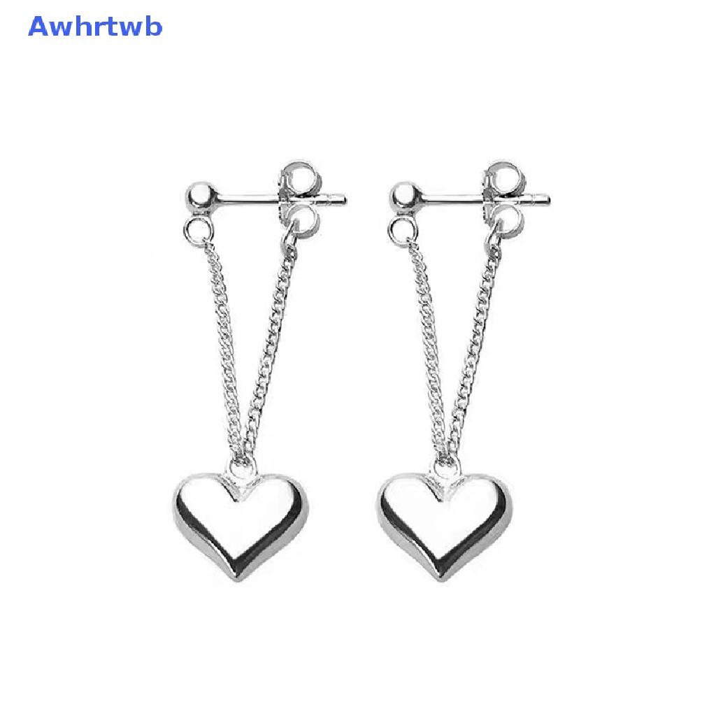 Bông Tai Bạc Hình Trái Tim Phối Tua Rua Phong Cách Cổ Điển Thời Trang Chống Dị Ứng Cho Nữ Mới