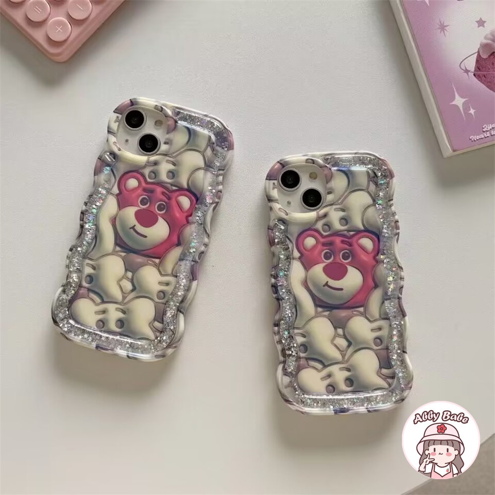 Ốp Điện Thoại TPU Mềm Cát Chảy In Hình Gấu Dâu Tây Chống Mồ Hôi Cho IP 14 Pro Max IP 11 12 11 Pro Max X XS