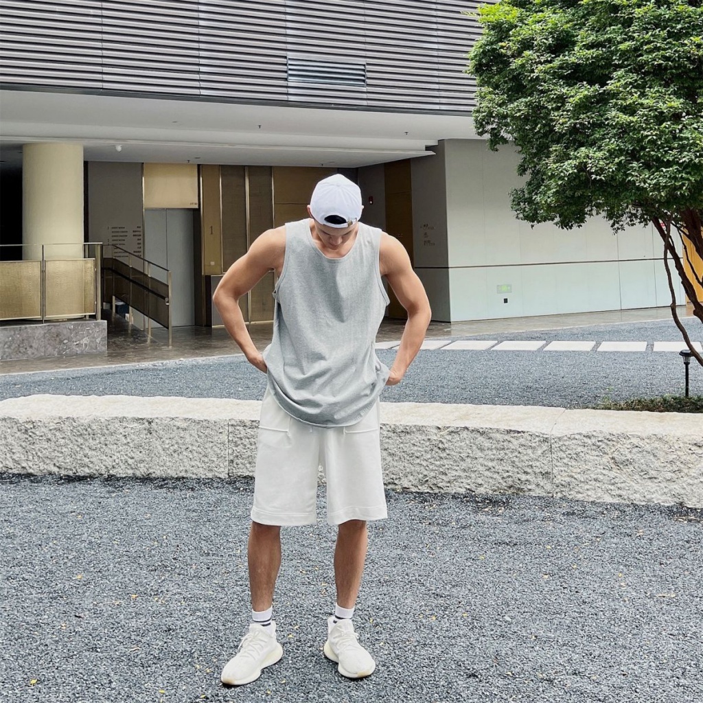 Áo Ghi Lê Thể Thao Cotton Nguyên Chất Dáng Rộng Thấm Hút Mồ Hôi Phong Cách Mỹ Đơn Giản Cho Nam