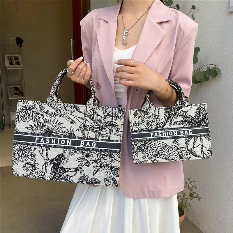 Túi Xách Đeo Vai Sức Chứa Lớn In Họa Tiết Đơn Giản Thời Trang Âu Mỹ Cho Nữ