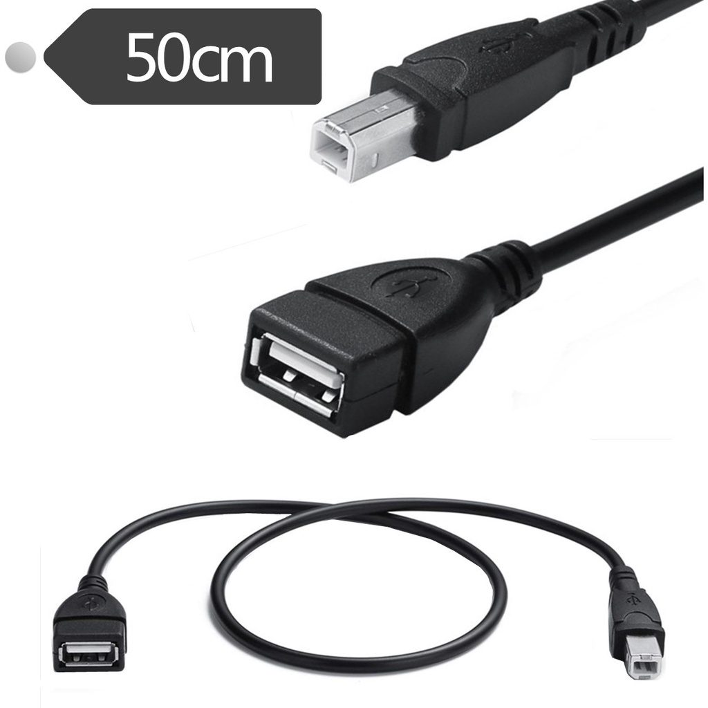 Cáp Chuyển Đổi Giao Diện USB Cho Máy In Ổ Cứng A Female Sang BM Cổng USB Female Sang B Male
