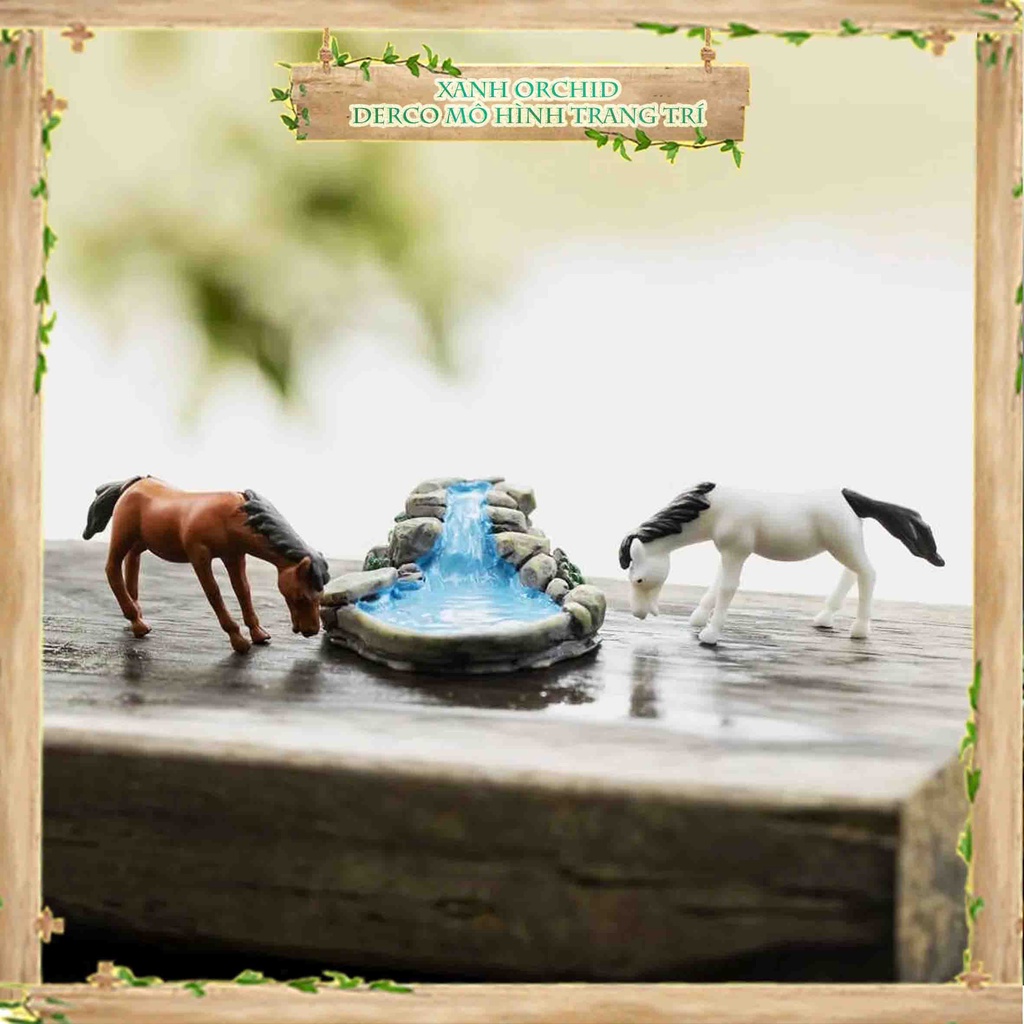 Mô Hình Tiểu Cảnh "Ngựa Bạch Mã Mini" Trang Trí Sen Đá, Sân Vườn/ Chậu Cây, DYI, Terrarium