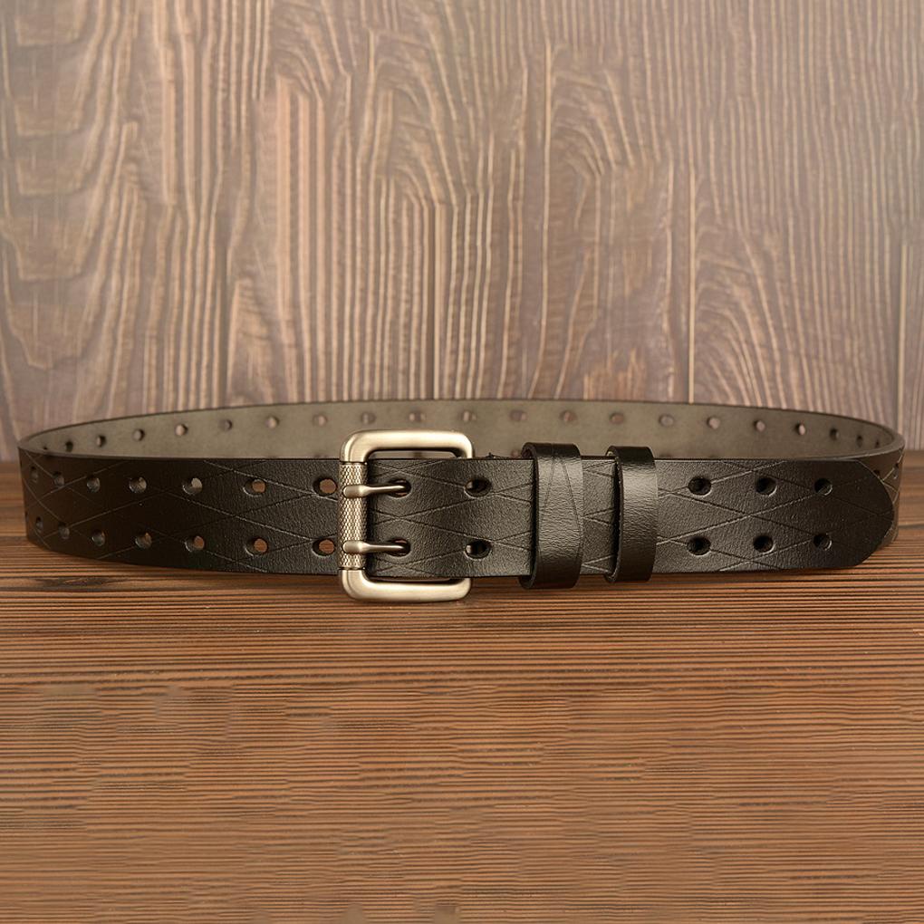 Thắt Lưng Da Hai Khóa Kim Loại 3 8cm Phong Cách Cao Bồi Thông Dụng Sang Trọng Cho Nam