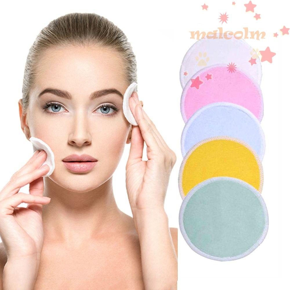 Bông Tẩy Trang Malcom Hình Tròn Bằng Sợi Tre Cotton Mềm Mại Có Thể Giặt Sạch Cho Nữ
