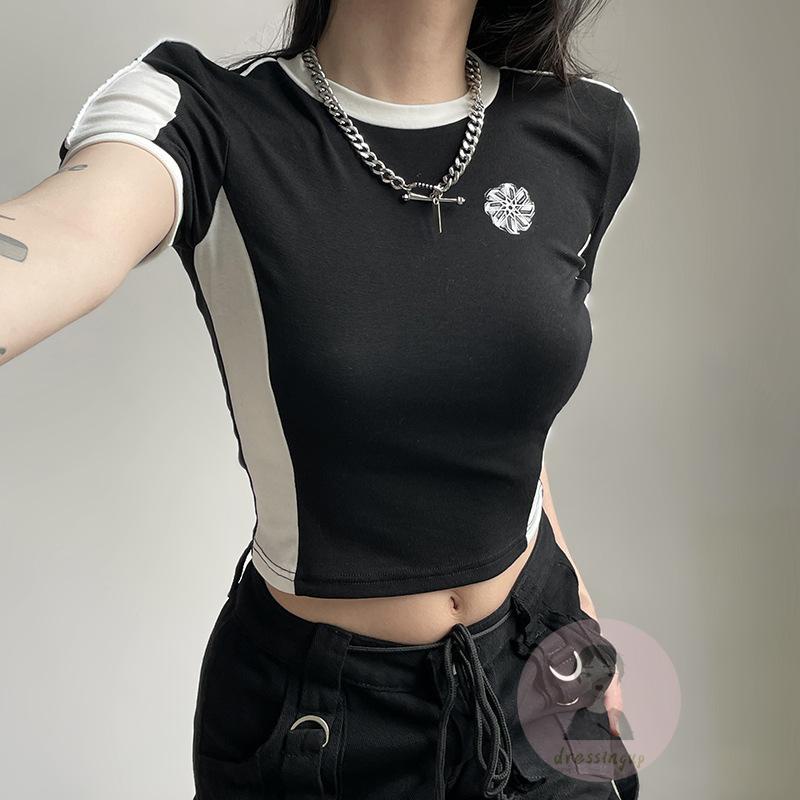 Áo Thun Tay Ngắn Cổ Tròn Màu Sắc Thời Trang Mùa Hè Cho Nữ