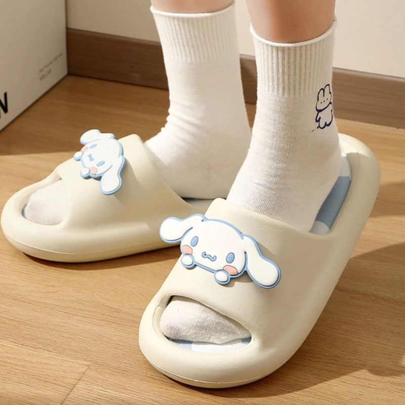 SANRIO Dép Mềm Chống Thấm Nước Họa Tiết Hoạt Hình Dễ Thương Cho Nữ