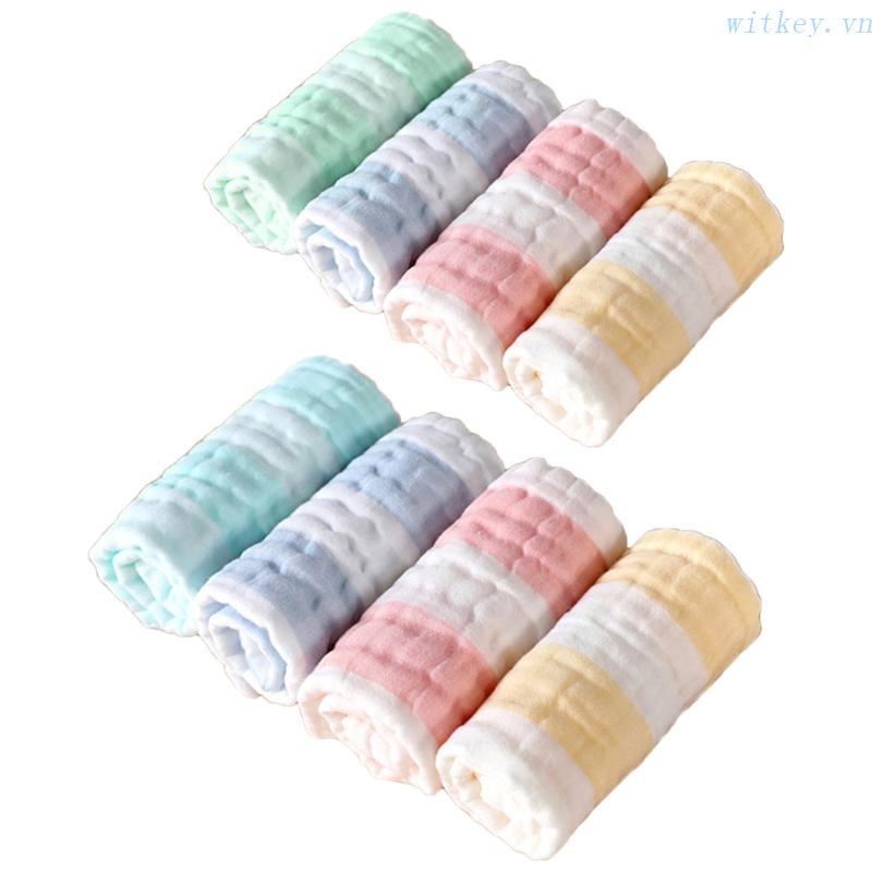 Bộ 4 Khăn Yếm Ăn Cotton Mềm Mại Thấm Hút Tốt Cho Bé