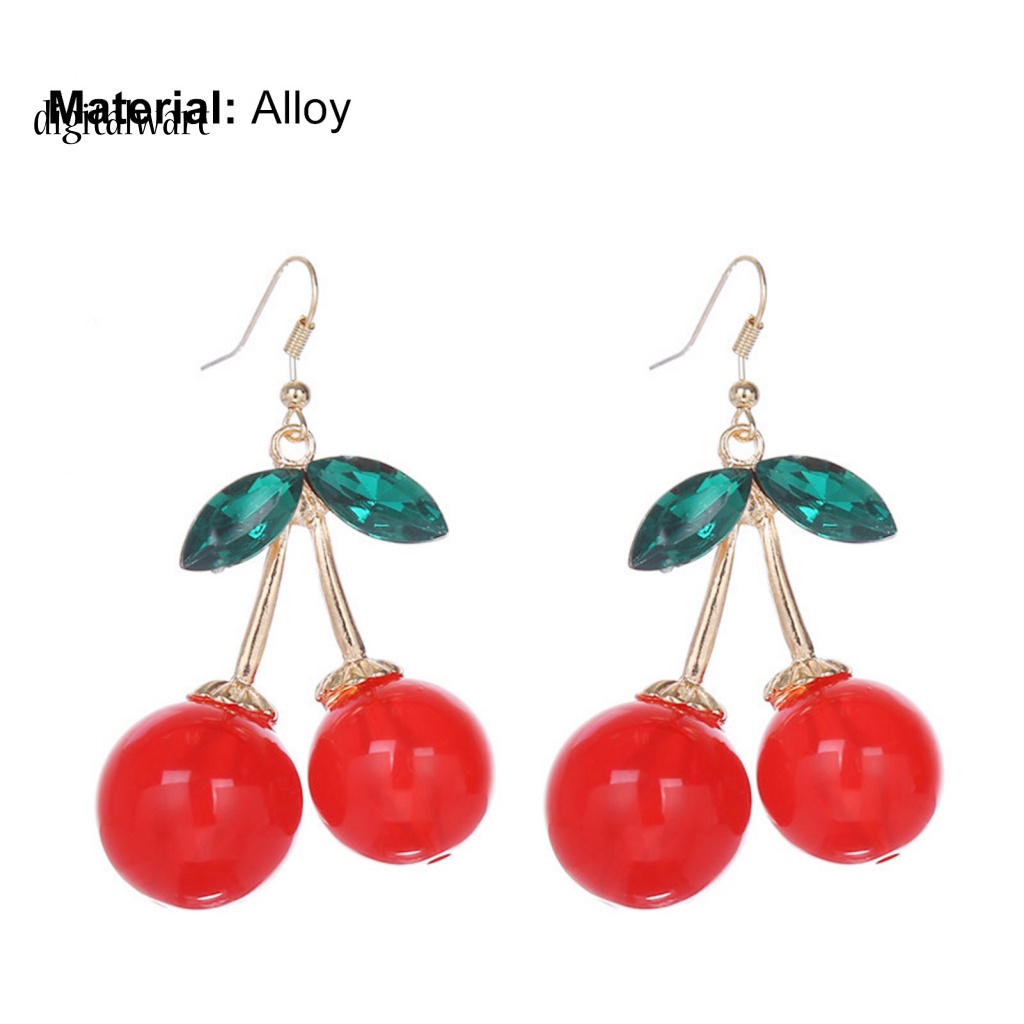 Kỹ Thuật Số| 1 Đôi Bông Tai Móc Hình Lá Cherry Lấp Lánh Lâu Trôi Thích Hợp Sử Dụng Hàng Ngày