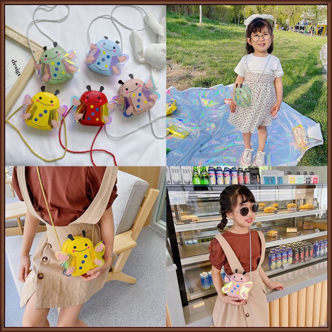 Túi Đeo Chéo Da Pu Họa Tiết Hoạt Hình Động Vật Dễ Thương Cho Bé