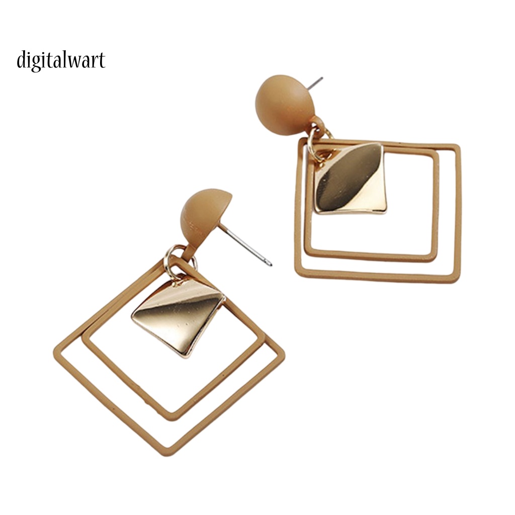 Kỹ Thuật Số| 1 Đôi Bông Tai Hình Thoi Đôi Kiểu Tối Giản Thời Trang Sành Điệu Cho Nữ