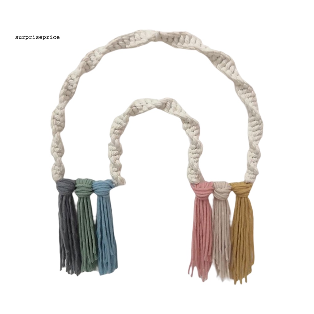 Phụ Kiện Treo Trang Trí Nhà Cửa Hình Cầu Vồng Bằng Vải Dệt Thủ Công Chống Gió Không Cần Khoan Lỗ