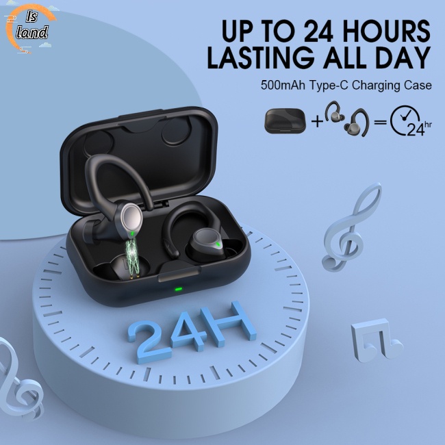 [IS] Tai nghe không dây Có Thể Sạc Lại Được Thiết Kế Dạng Móc Vành Tai Khi Chơi Thể Thao