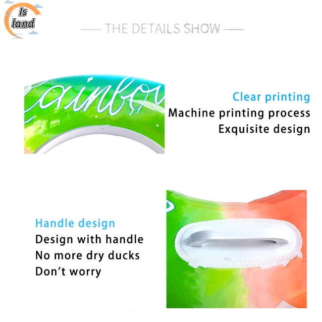 Phao Bơi Bơm Hơi Bằng Pvc Dày Dặn Hình Hoa Màu Cầu Vồng Dễ Thương