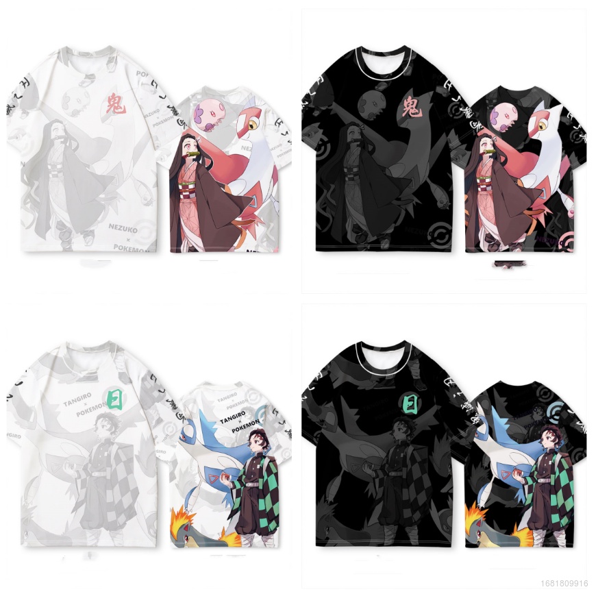 Áo Thun Tay Ngắn In Họa Tiết Anime Demon Slayer 3D Thời Trang Cho Nam Và Nữ