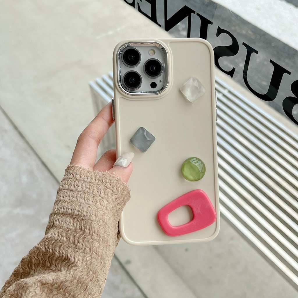 Ốp Điện Thoại Tpu Silicon Mềm Bảo Vệ Toàn Diện Họa Tiết Đá Quý 3D Cho iPhone 14 13 Pro Max 12 11