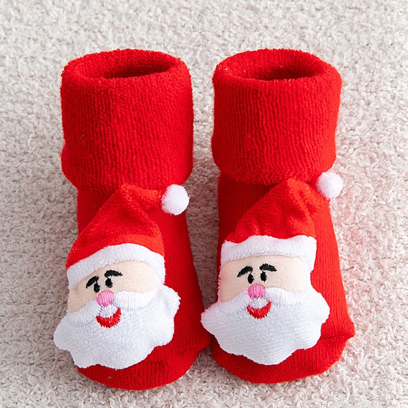 Vớ Cotton Chống Trượt In Họa Tiết Giáng Sinh Dành Cho Trẻ Sơ Sinh