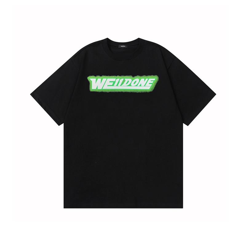 Áo Thun We-11Ded8- Áo Thun Tay Ngắn Dáng Rộng In Chữ Màu Huỳnh Quang Thời Trang Xuân Hè Cho Nam Và Nữ