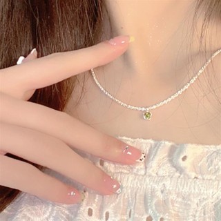 Vòng cổ Mặt Đá Quý Xanh Lấp Lánh