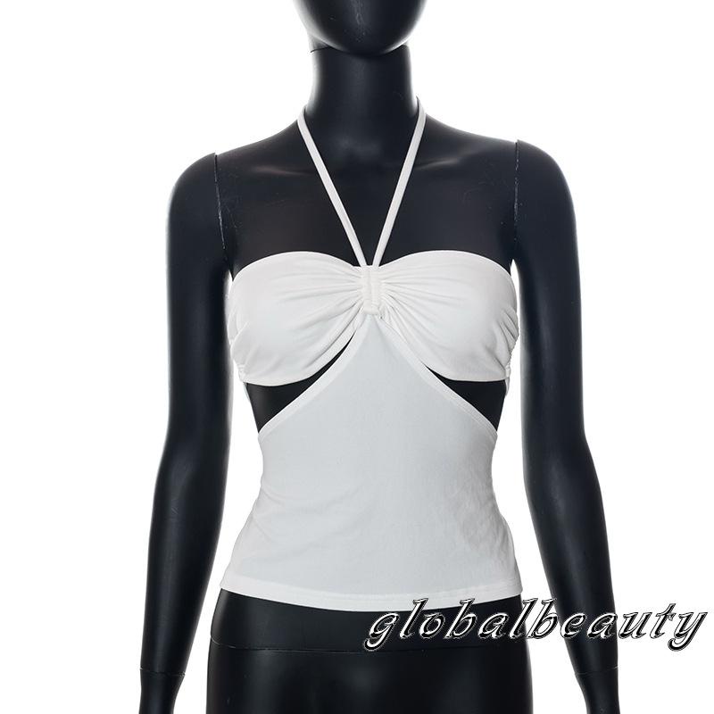 Áo Tank Top Không Tay Hở Lưng Màu Trắng Thời Trang Mùa Hè Cho Nữ