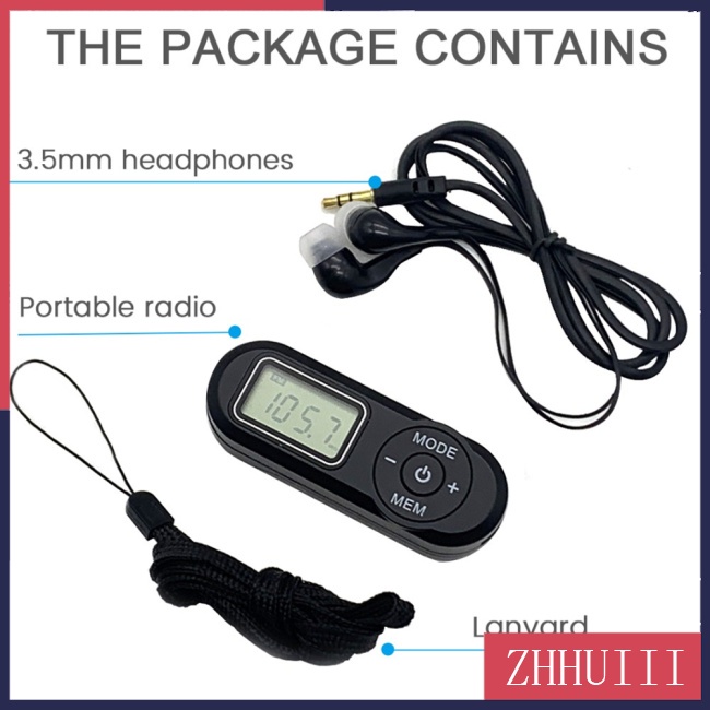 Radio FM 64-108Mhz Bỏ Túi Có Màn Hình Lcd Và Tai Nghe 3.5mm