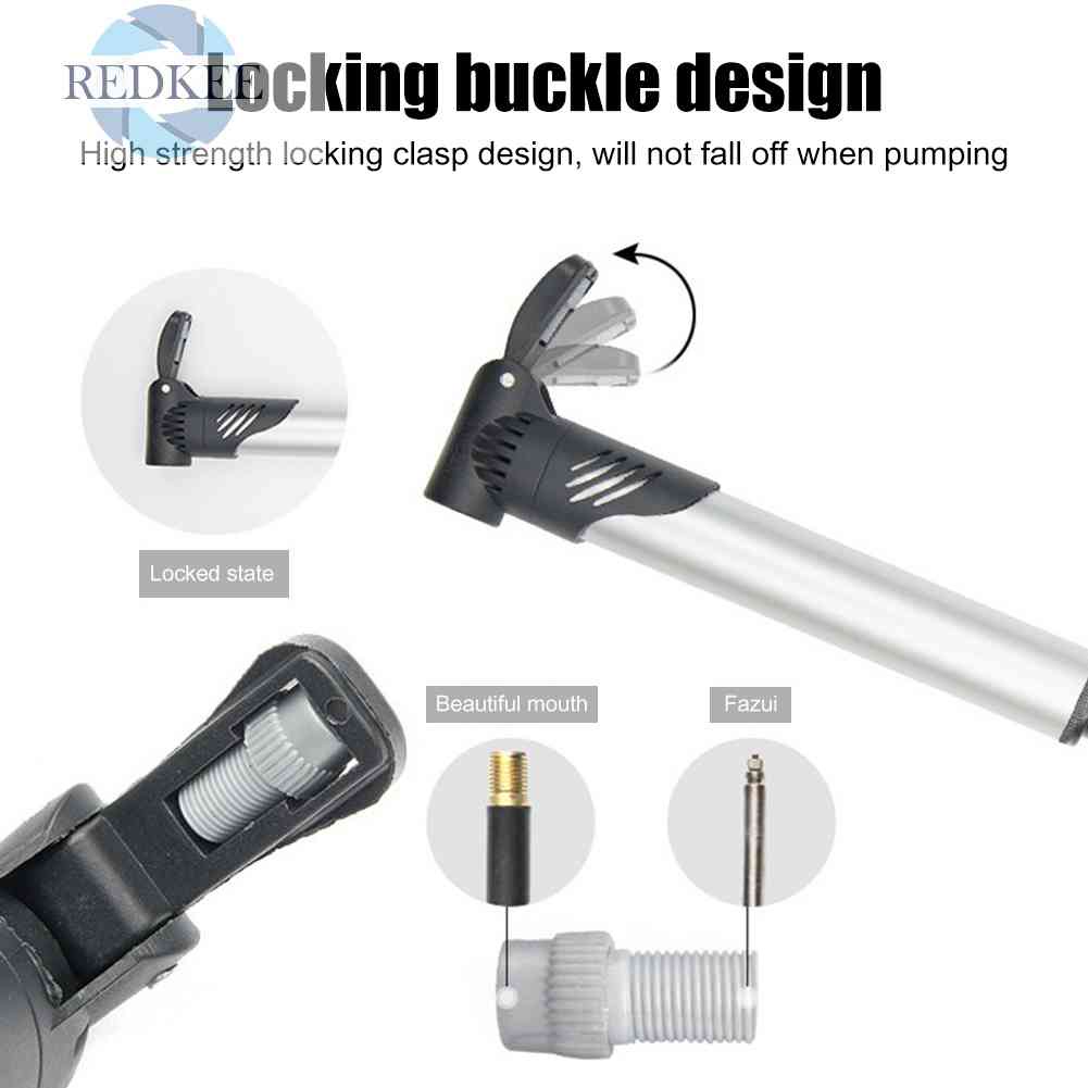 Ống Bơm Xe Đạp Mini Bằng Hợp Kim Nhôm