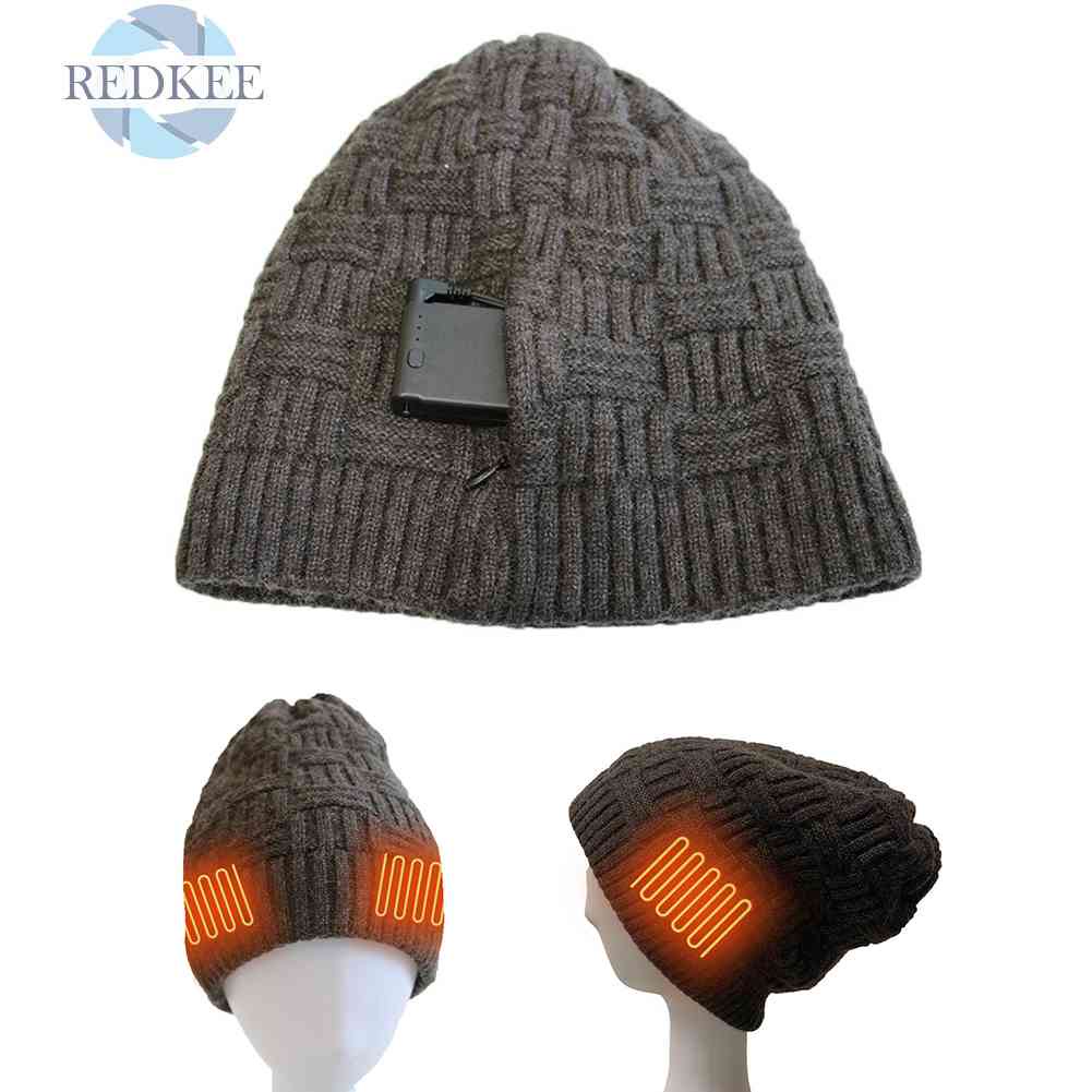 Mũ Len Beanie 3 Cấp Độ Giữ Ấm Mùa Đông Chạy Điện USB