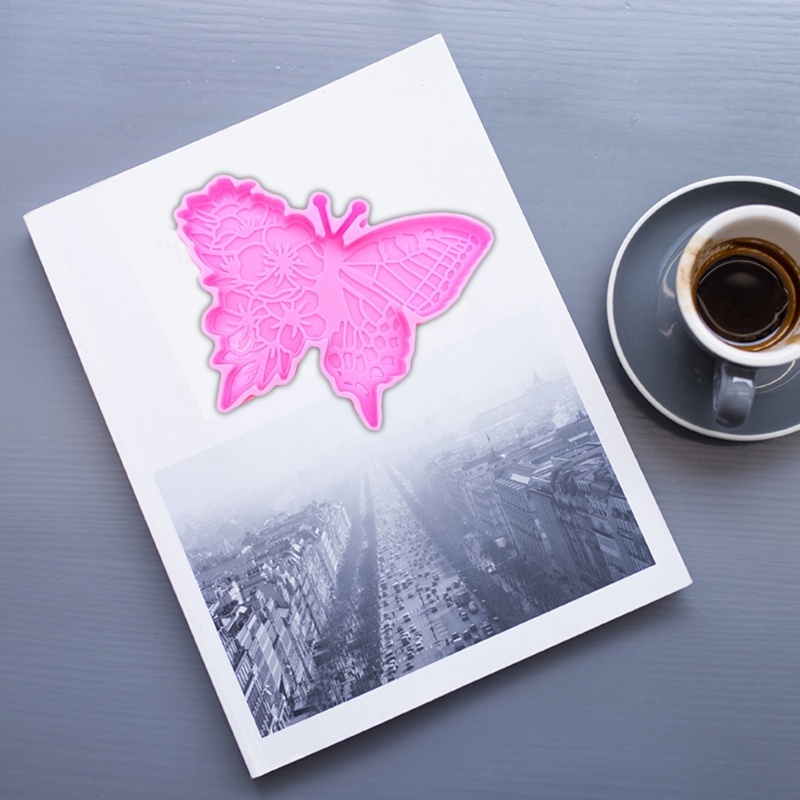 Khuôn Silicone Làm Đế Lót Ly Hình Bươm Bướm DIY