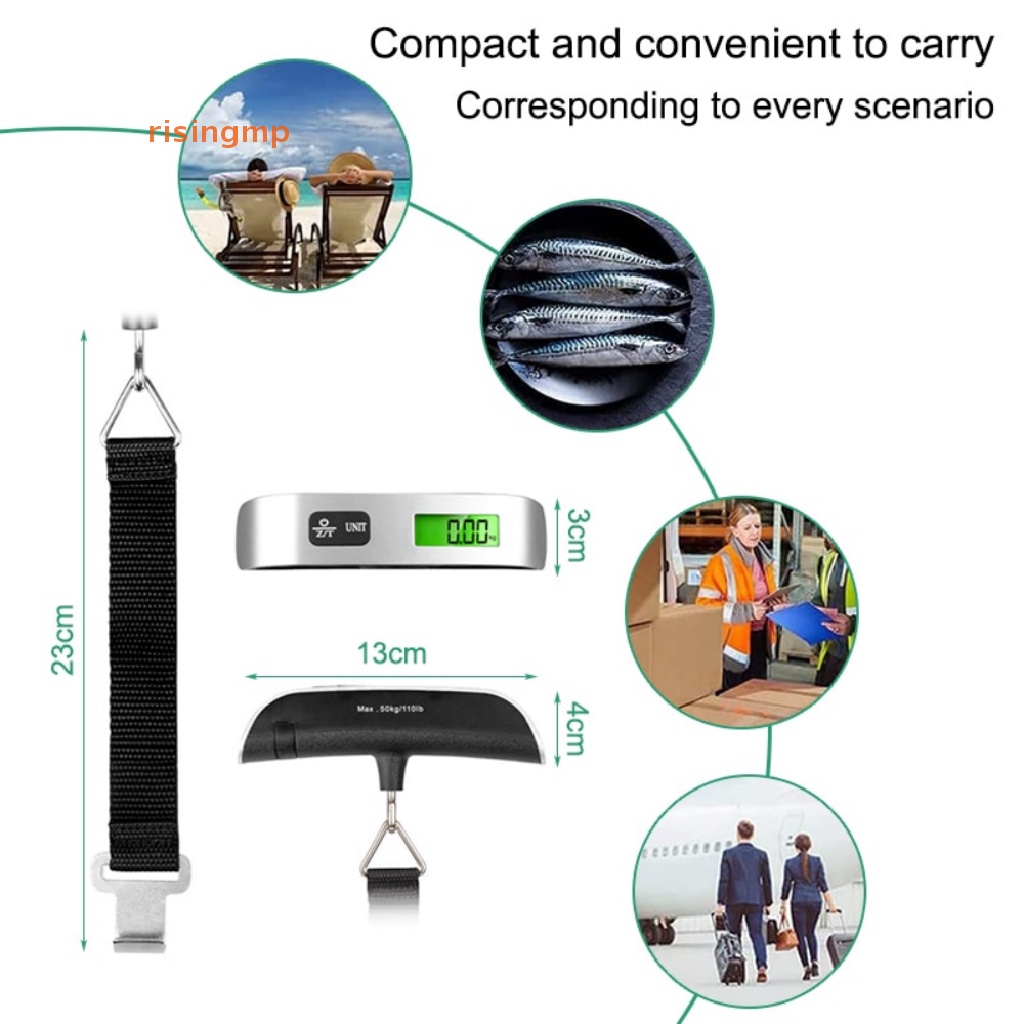 Cân Hành Lý Kỹ Thuật Số LCD Có Móc Treo Tiện Dụng