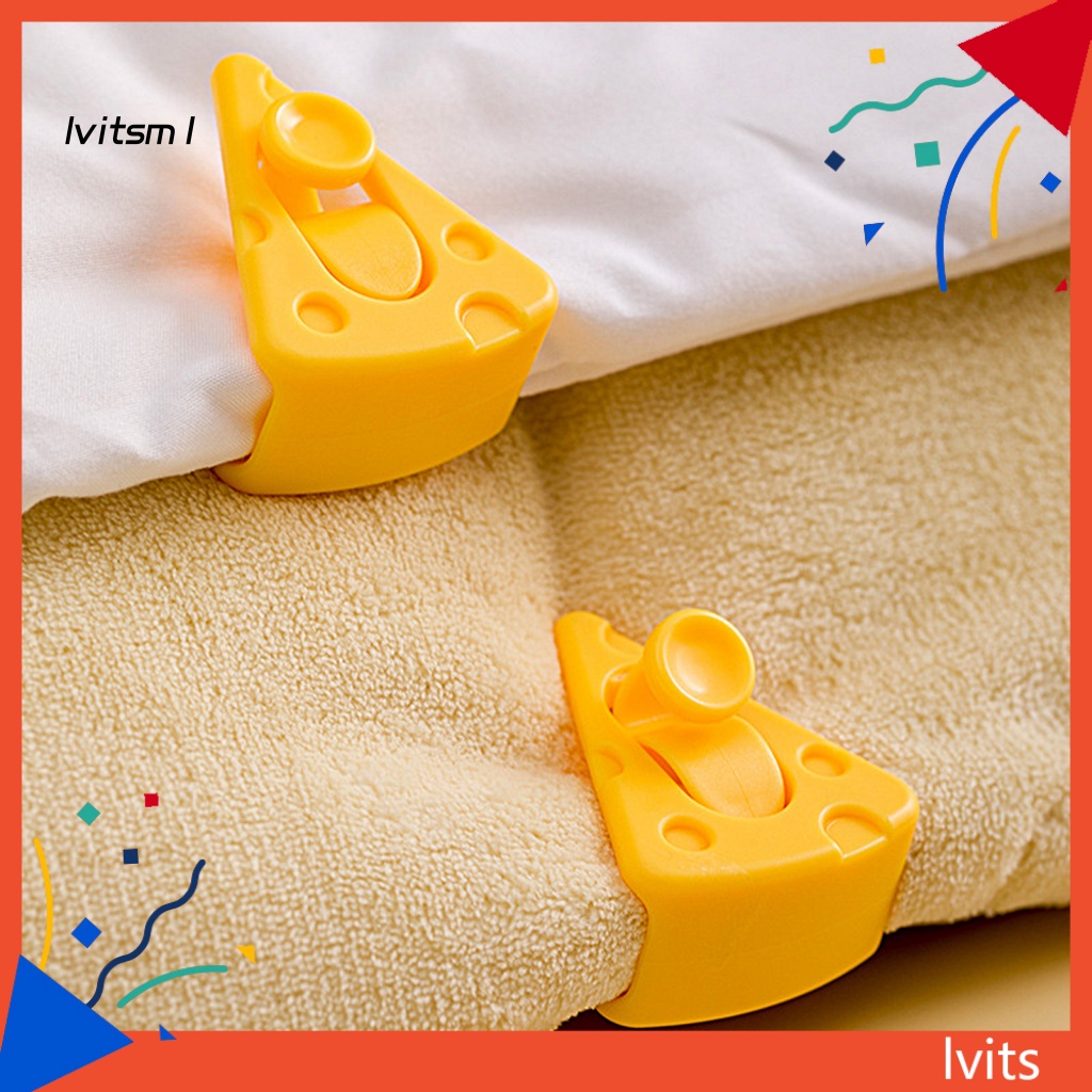 Lvit Kẹp Cố Định Chăn Bằng ABS Chống Trượt Không Kim Độ Bền Cao Hình Phô Mai Hoạt Hình Sáng Tạo Có Thể Tái Sử Dụng
